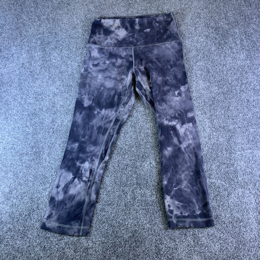 Lululemon Cropped Leggings Womens 6 Multi Tie Dye Stretch High Rise Yoga Active